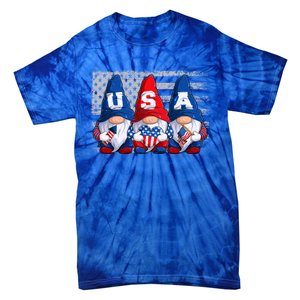 American Patriotic Gnomes Usa 4th Of July Meaningful Gift Tie-Dye T-Shirt