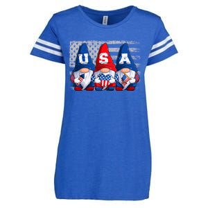 American Patriotic Gnomes Usa 4th Of July Meaningful Gift Enza Ladies Jersey Football T-Shirt