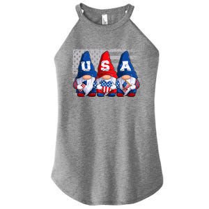 American Patriotic Gnomes Usa 4th Of July Meaningful Gift Women's Perfect Tri Rocker Tank