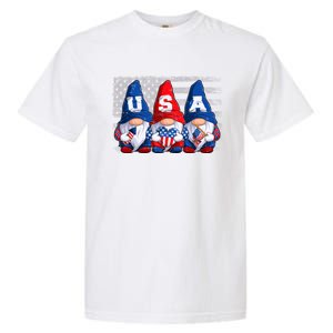 American Patriotic Gnomes Usa 4th Of July Meaningful Gift Garment-Dyed Heavyweight T-Shirt