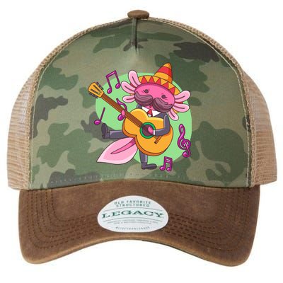 Axolotl Playing Guitar Legacy Tie Dye Trucker Hat