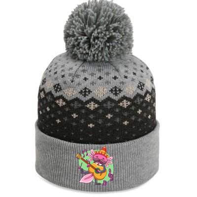 Axolotl Playing Guitar The Baniff Cuffed Pom Beanie