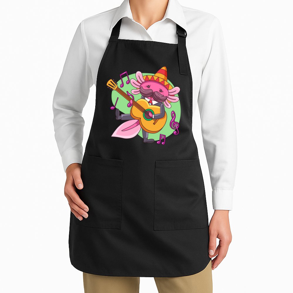 Axolotl Playing Guitar Apron