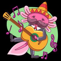 Axolotl Playing Guitar V-Neck T-Shirt
