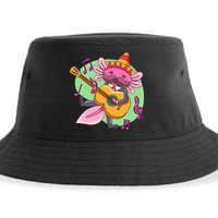 Axolotl Playing Guitar Sustainable Bucket Hat