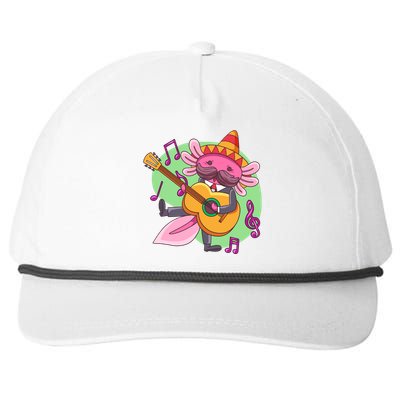 Axolotl Playing Guitar Snapback Five-Panel Rope Hat