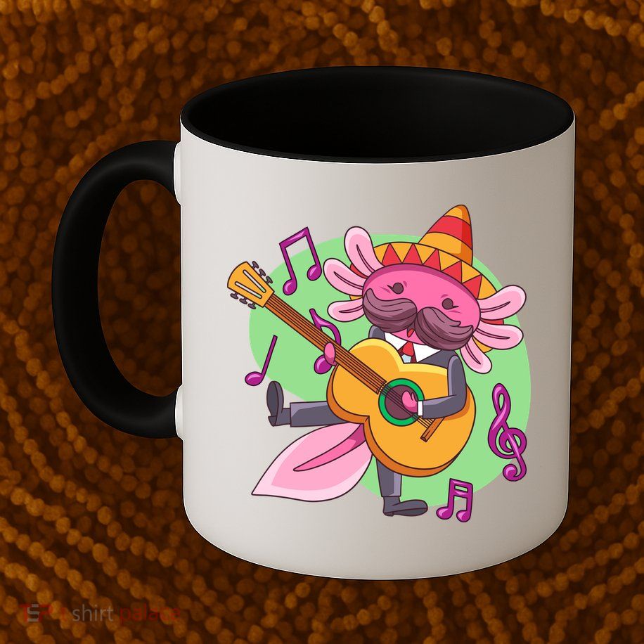 Axolotl Playing Guitar Mug