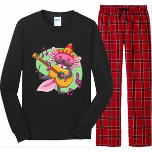 Axolotl Playing Guitar Long Sleeve Pajama Set