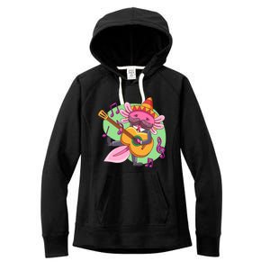 Axolotl Playing Guitar Women's Fleece Hoodie