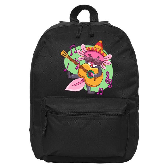 Axolotl Playing Guitar 16 in Basic Backpack