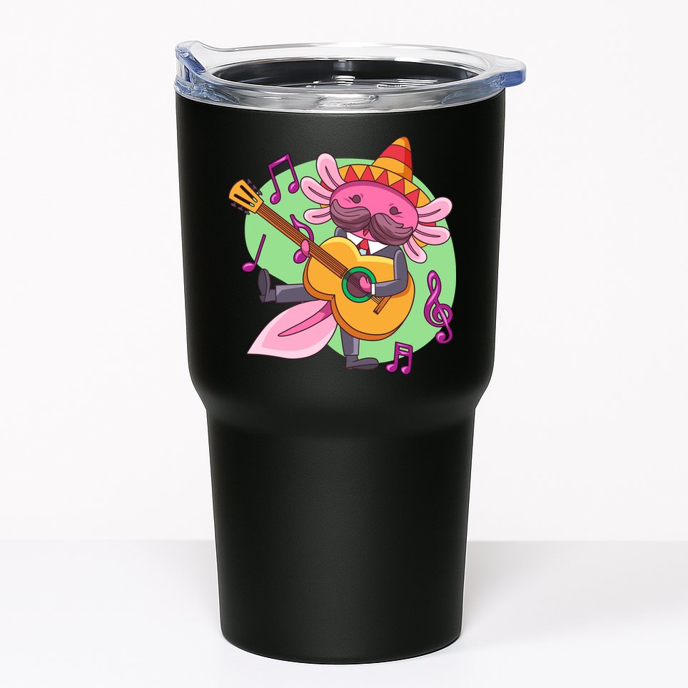 Axolotl Playing Guitar Tumbler
