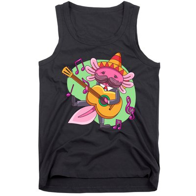 Axolotl Playing Guitar Tank Top