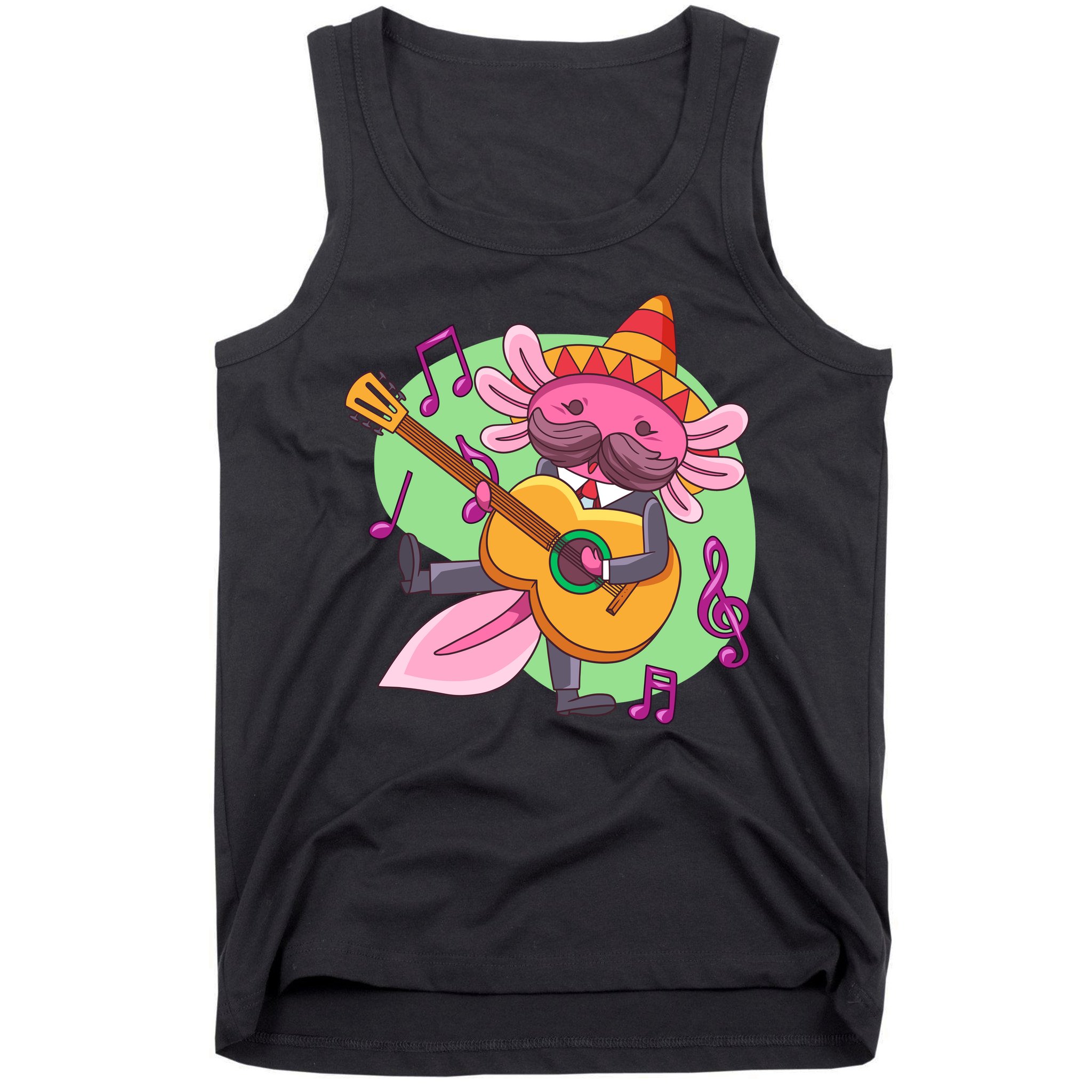 Axolotl Playing Guitar Tank Top