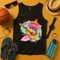 Axolotl Playing Guitar Tank Top
