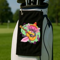 Axolotl Playing Guitar Golf Towel