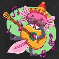 Axolotl Playing Guitar Golf Towel