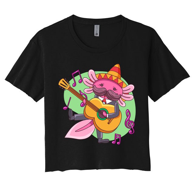 Axolotl Playing Guitar Crop Top