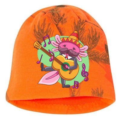 Axolotl Playing Guitar Kati - Camo Knit Beanie