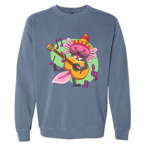 Axolotl Playing Guitar Garment-Dyed Sweatshirt