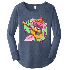 Axolotl Playing Guitar Women's Perfect Tri Tunic Long Sleeve Shirt