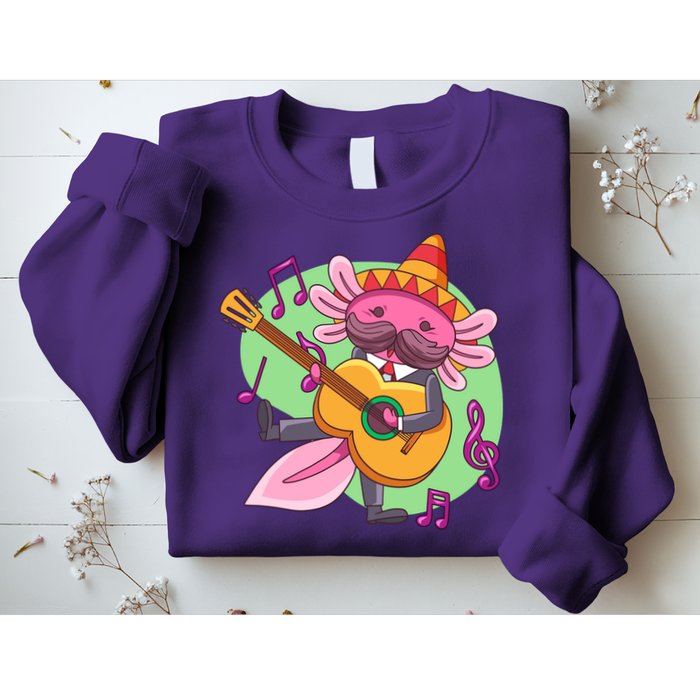 Axolotl Playing Guitar Sweatshirt
