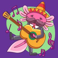 Axolotl Playing Guitar Tall T-Shirt