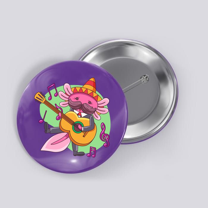 Axolotl Playing Guitar Button