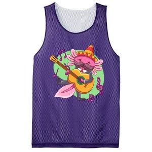 Axolotl Playing Guitar Mesh Reversible Basketball Jersey Tank