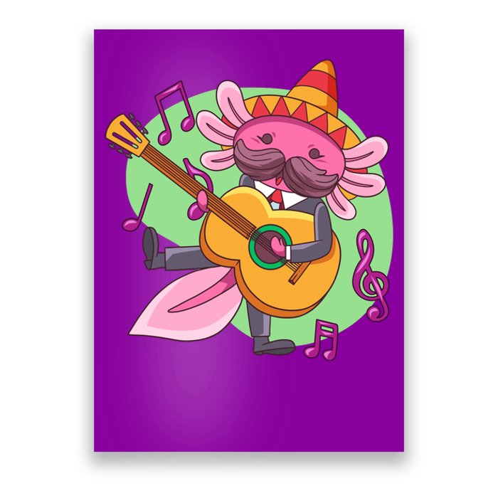 Axolotl Playing Guitar Poster