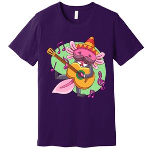 Axolotl Playing Guitar Premium T-Shirt