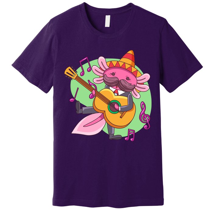 Axolotl Playing Guitar Premium T-Shirt