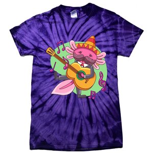 Axolotl Playing Guitar Tie-Dye T-Shirt