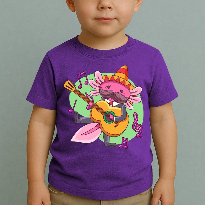 Axolotl Playing Guitar Toddler T-Shirt