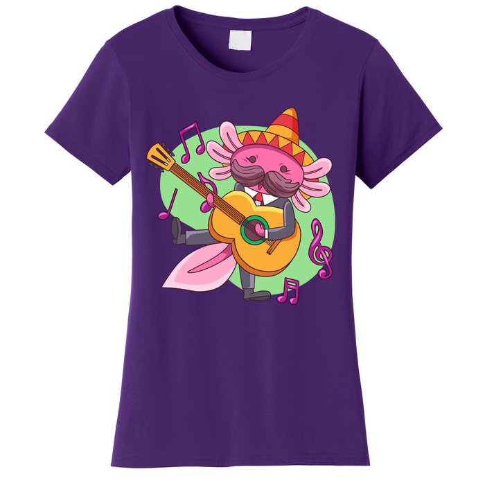 Axolotl Playing Guitar Women's T-Shirt