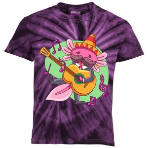 Axolotl Playing Guitar Kids Tie-Dye T-Shirt