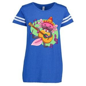 Axolotl Playing Guitar Enza Ladies Jersey Football T-Shirt