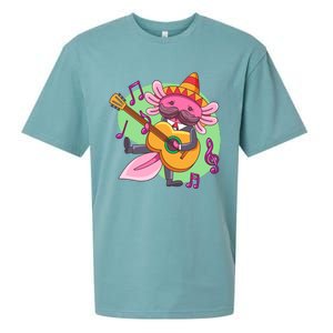 Axolotl Playing Guitar Sueded Cloud Jersey T-Shirt