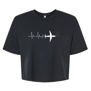 Airplane Pilot Heartbeat Clothing Student Pilot Bella+Canvas Jersey Crop Tee