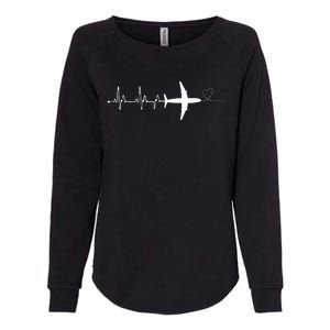 Airplane Pilot Heartbeat Clothing Student Pilot Womens California Wash Sweatshirt