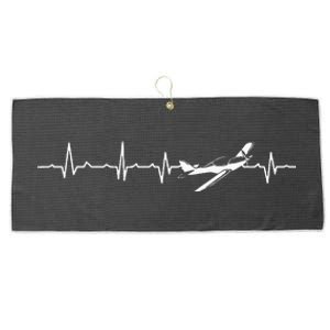 Awesome Pilot Heartbeat Flying Airplane Plane Aircraft Gift Large Microfiber Waffle Golf Towel