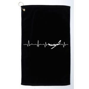 Awesome Pilot Heartbeat Flying Airplane Plane Aircraft Gift Platinum Collection Golf Towel