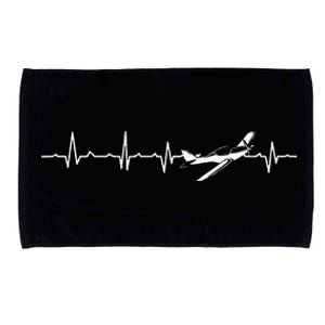 Awesome Pilot Heartbeat Flying Airplane Plane Aircraft Gift Microfiber Hand Towel