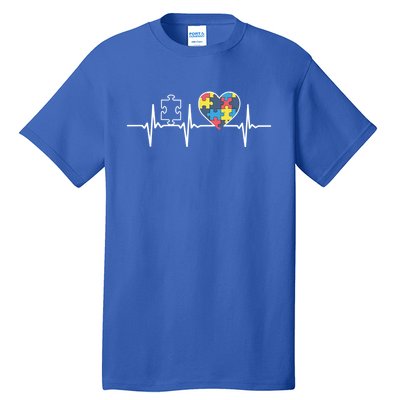 Autism Puzzle Heartbeat Autism Awareness Gift Funny Gift Tall T-Shirt