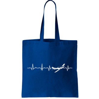 Awesome Pilot Heartbeat Flying Airplane Aviator Aviation Cool Gift Tote Bag