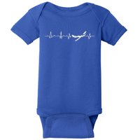 Awesome Pilot Heartbeat Flying Airplane Aviator Aviation Cool Gift Baby Bodysuit