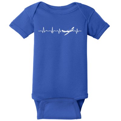 Awesome Pilot Heartbeat Flying Airplane Aviator Aviation Cool Gift Baby Bodysuit