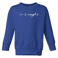 Awesome Pilot Heartbeat Flying Airplane Aviator Aviation Cool Gift Toddler Sweatshirt