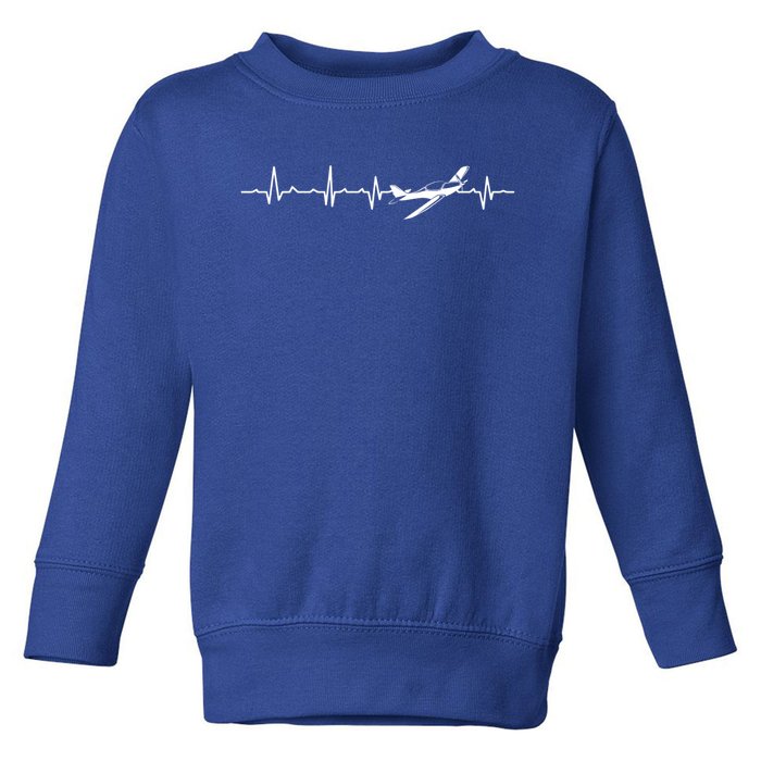 Awesome Pilot Heartbeat Flying Airplane Aviator Aviation Cool Gift Toddler Sweatshirt