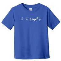 Awesome Pilot Heartbeat Flying Airplane Aviator Aviation Cool Gift Toddler T-Shirt