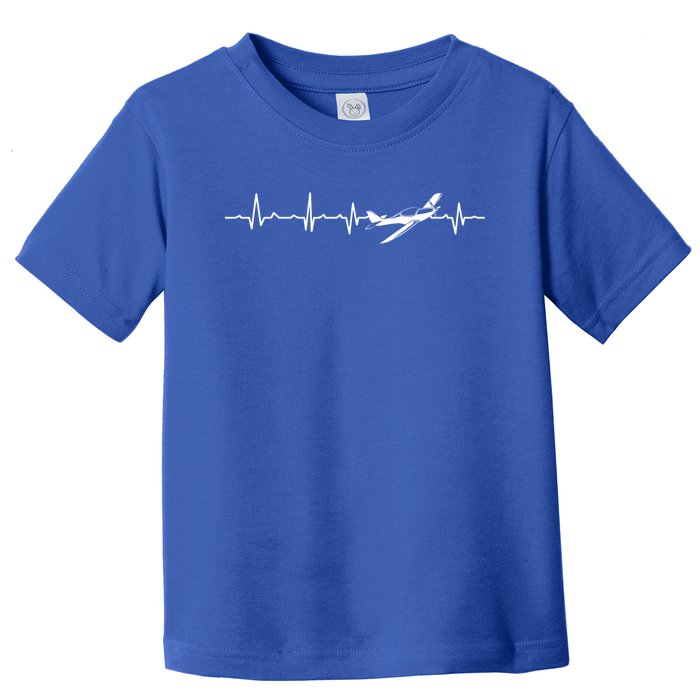 Awesome Pilot Heartbeat Flying Airplane Aviator Aviation Cool Gift Toddler T-Shirt